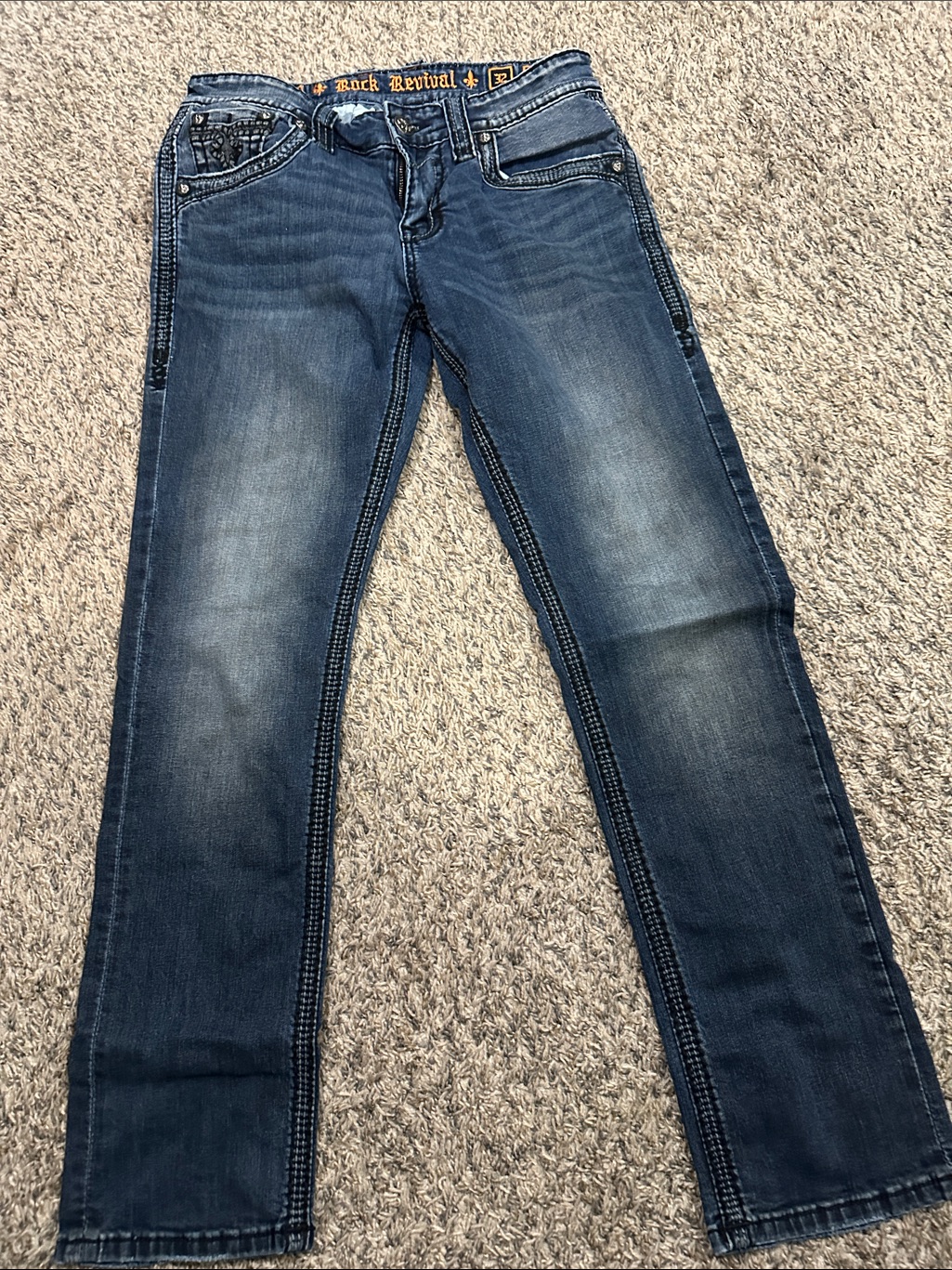 Rock Revival Mens Alt Straight Jeans 32/33